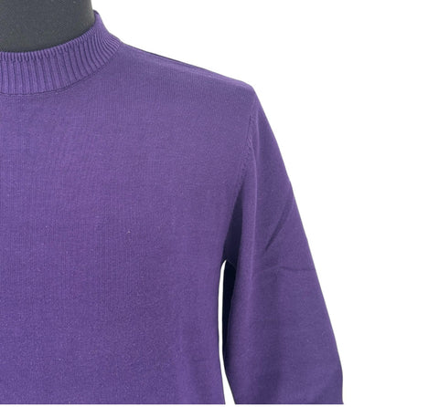 Lavane Men's Long Sleeve Purple Mockneck Sweater (Classic Fit)