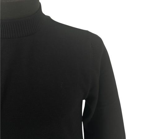 Lavane Men's Long Sleeve Black Mockneck Sweater (Classic Fit)