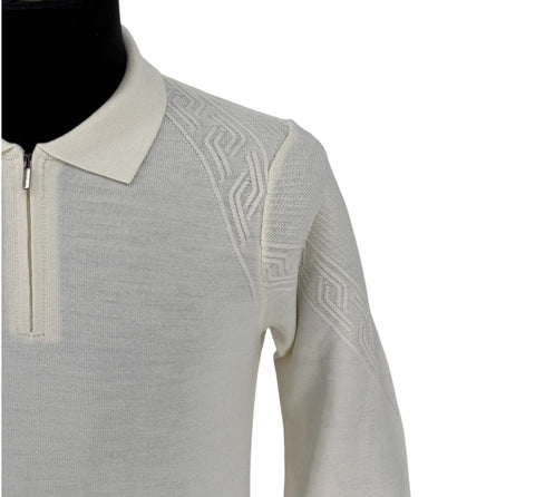 Men's Rafanelli Milano Cream Zip Up Casual Soft Shirt (Modern Fit)