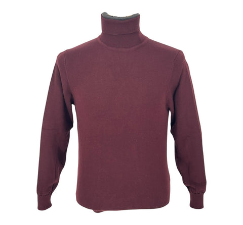 Black Brand Men's Burgundy Cotton Blend Turtle Neck Sweater Shirt