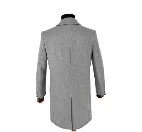 Men's Casila Exclusive light Gray Long Coat (Wool & Cashmere Blend)