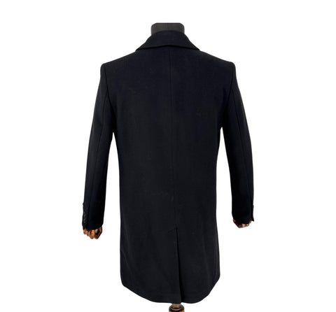 Men's Casila Exclusive Black Long Coat (Wool & Cashmere Blend)