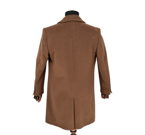 Men's Casila Exclusive Light Brown Long Coat (Wool & Cashmere Blend)