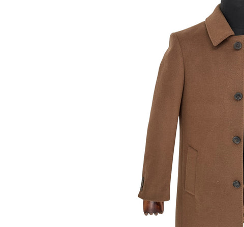 Men's Casila Exclusive Light Brown Long Coat (Wool & Cashmere Blend)