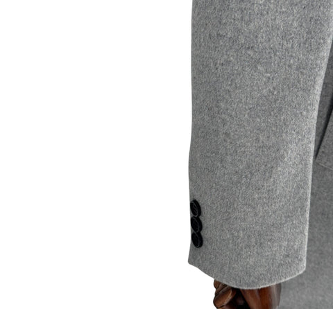 Men's Casila Exclusive light Gray Long Coat (Wool & Cashmere Blend)