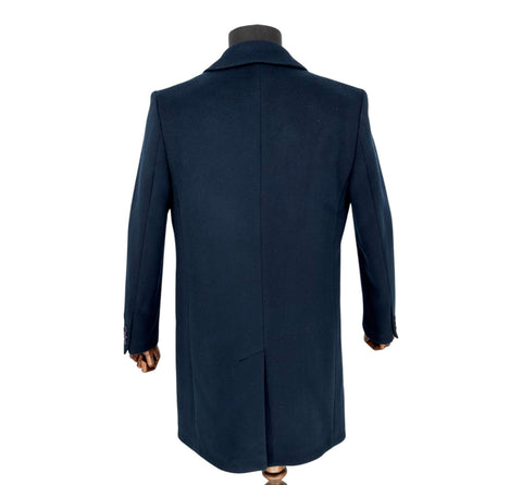 Men's Casila Exclusive Dark Teal Blue Long Coat (Wool & Cashmere Blend)