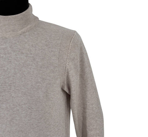 Black Brand Men's Cream Cotton Blend Mockneck Sweater Shirt