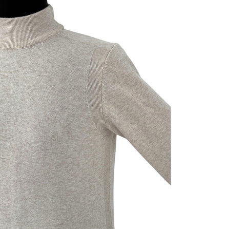 Black Brand Men's Cream Cotton Blend Mockneck Sweater Shirt