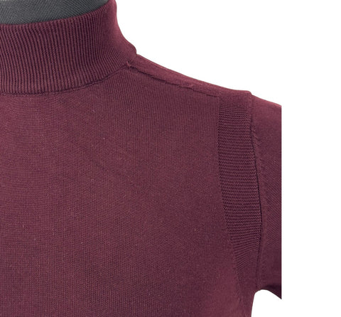 Black Brand Men's Burgundy Cotton Blend Mockneck Sweater Shirt