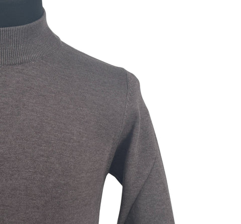 Black Brand Men's Light Brown Cotton Blend Mockneck Sweater Shirt