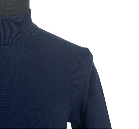 Black Brand Men's Dark Blue Cotton Blend Mockneck Sweater Shirt