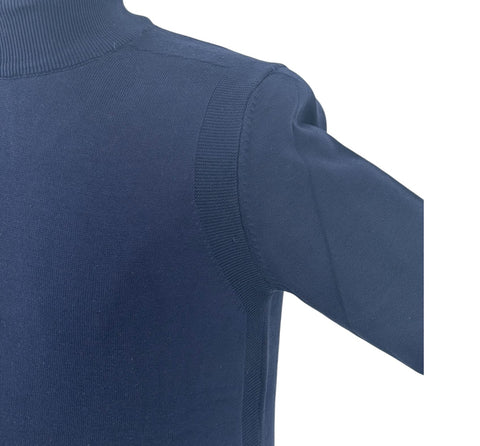 Black Brand Men's Dark Blue Cotton Blend Mockneck Sweater Shirt