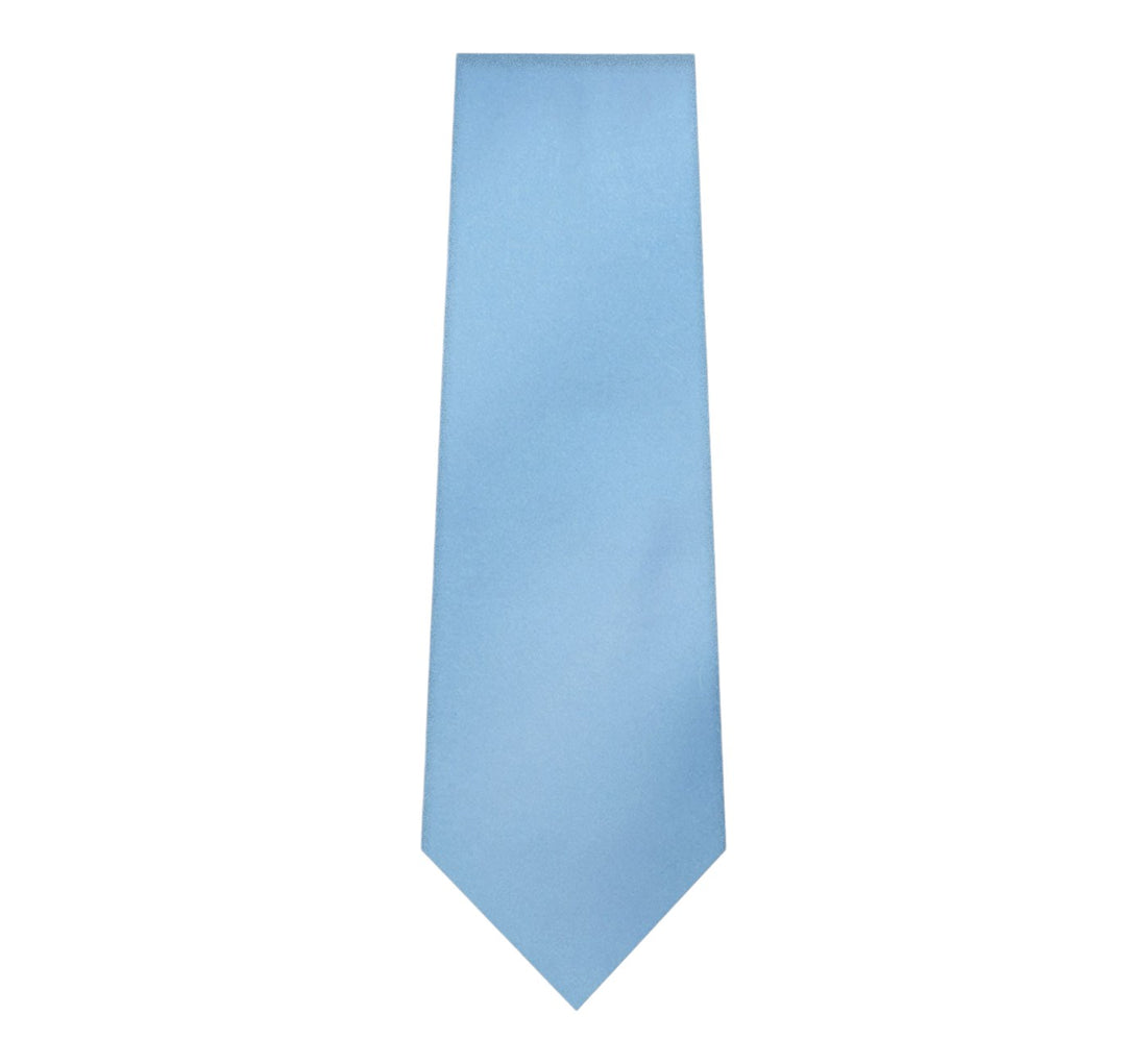 Light Blue Solid Tie with Hanky Slim Fit by Marquis