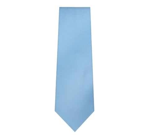 Light Blue Solid Tie with Hanky Slim Fit by Marquis