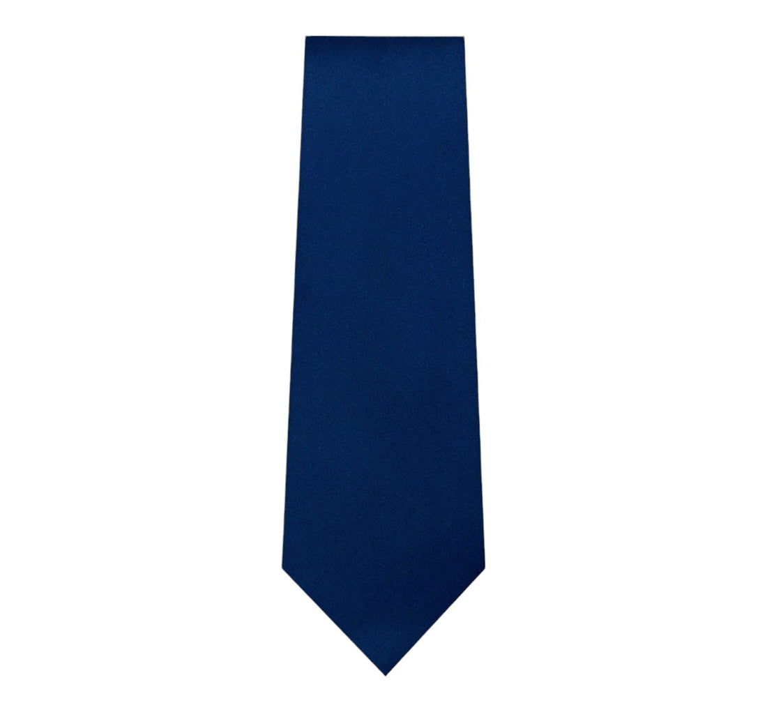 Marquis Navy Blue Solid Tie with Hanky Slim Fit