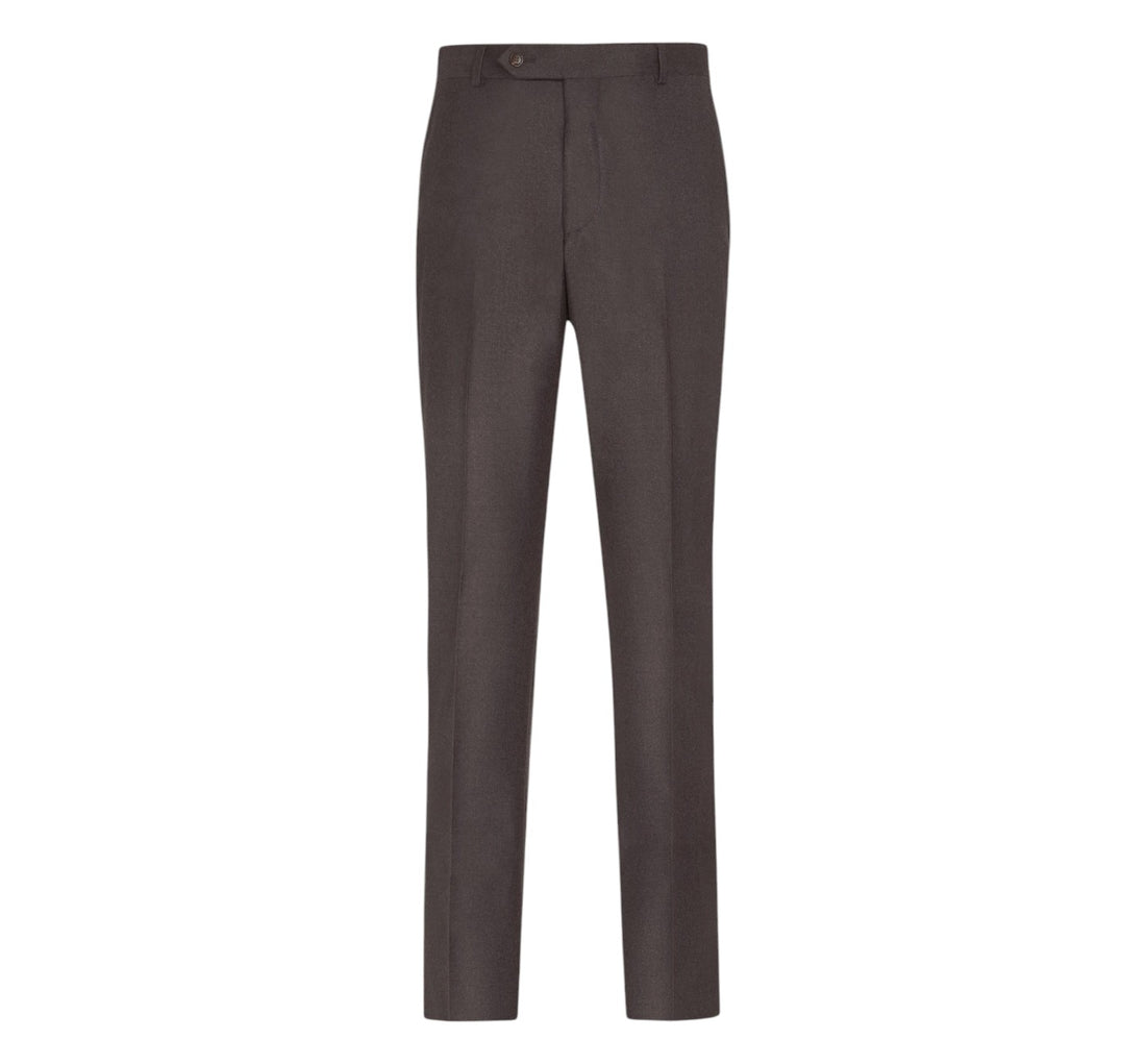 Men’s Brown Wool Modern Fit Dress Pants Mantoni