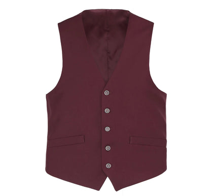 Men’s Burgundy Dress Waistcoat Suit Vest | Classic Fit