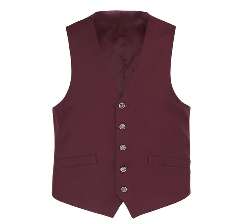 Men’s Burgundy Dress Waistcoat Suit Vest | Classic Fit