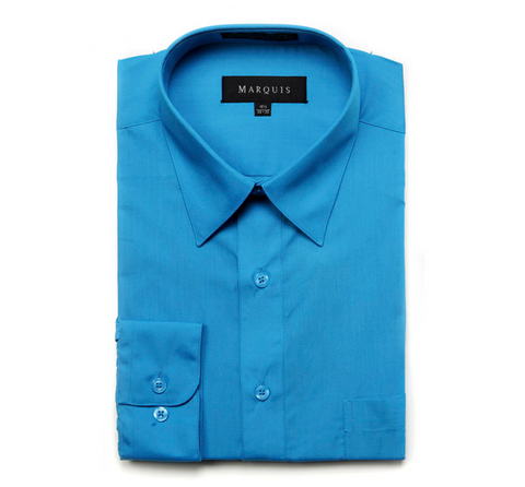 Men's Caribbean Blue Classic Fit Marquis Dress Shirt