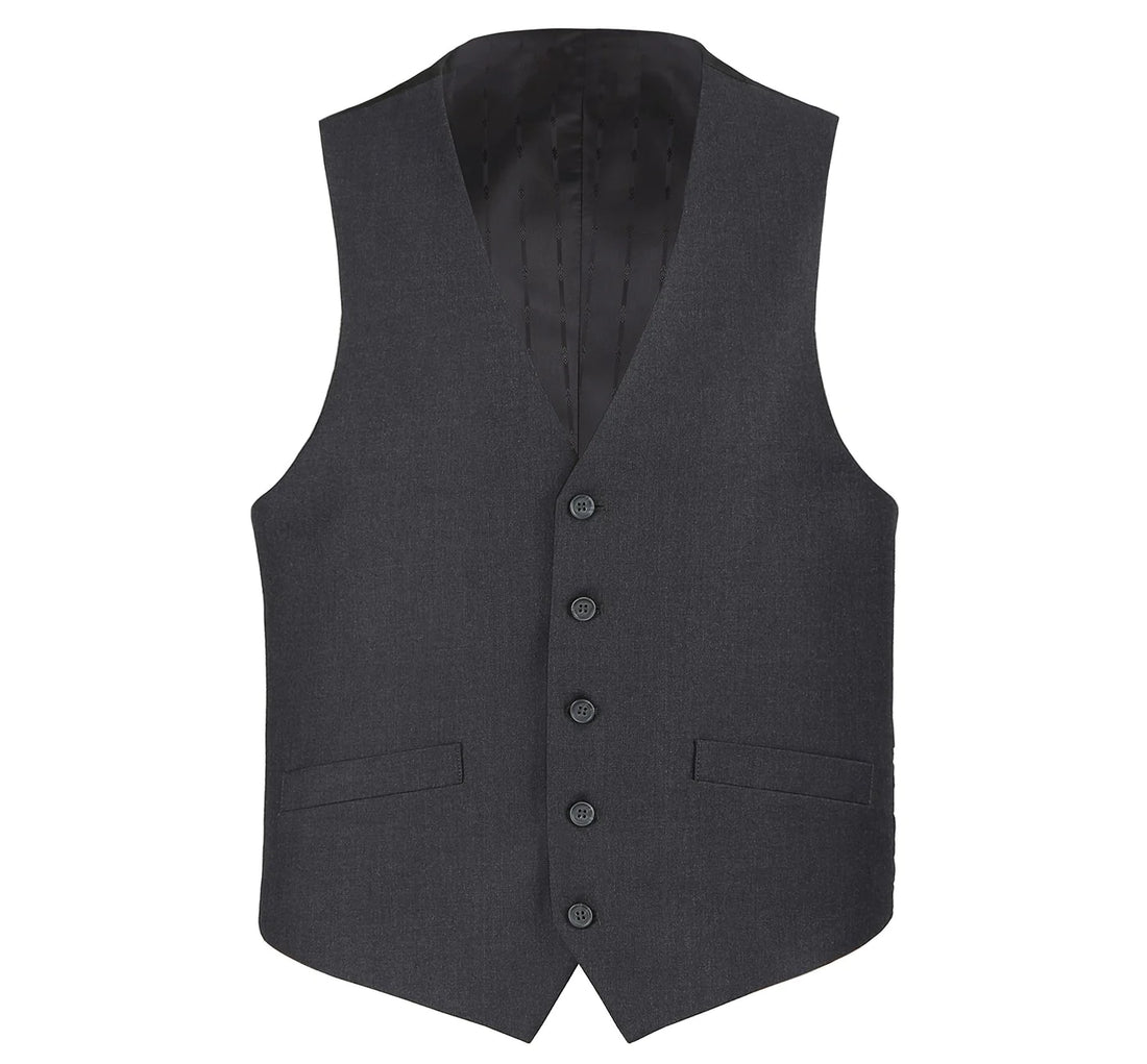 Men’s Charcoal Gray Dress Waistcoat Suit Vest | Classic Fit