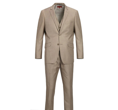 Men’s Light Brown Renoir 2-Piece Suit Single Breasted Notch Lapel