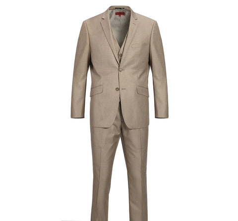 Men’s Light Brown Renoir 2-Piece Suit Single Breasted Notch Lapel