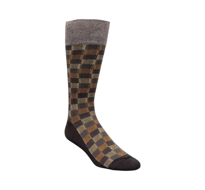 Men’s Stacy Adam Black &amp; Gold Modern Block Crew Dress Socks