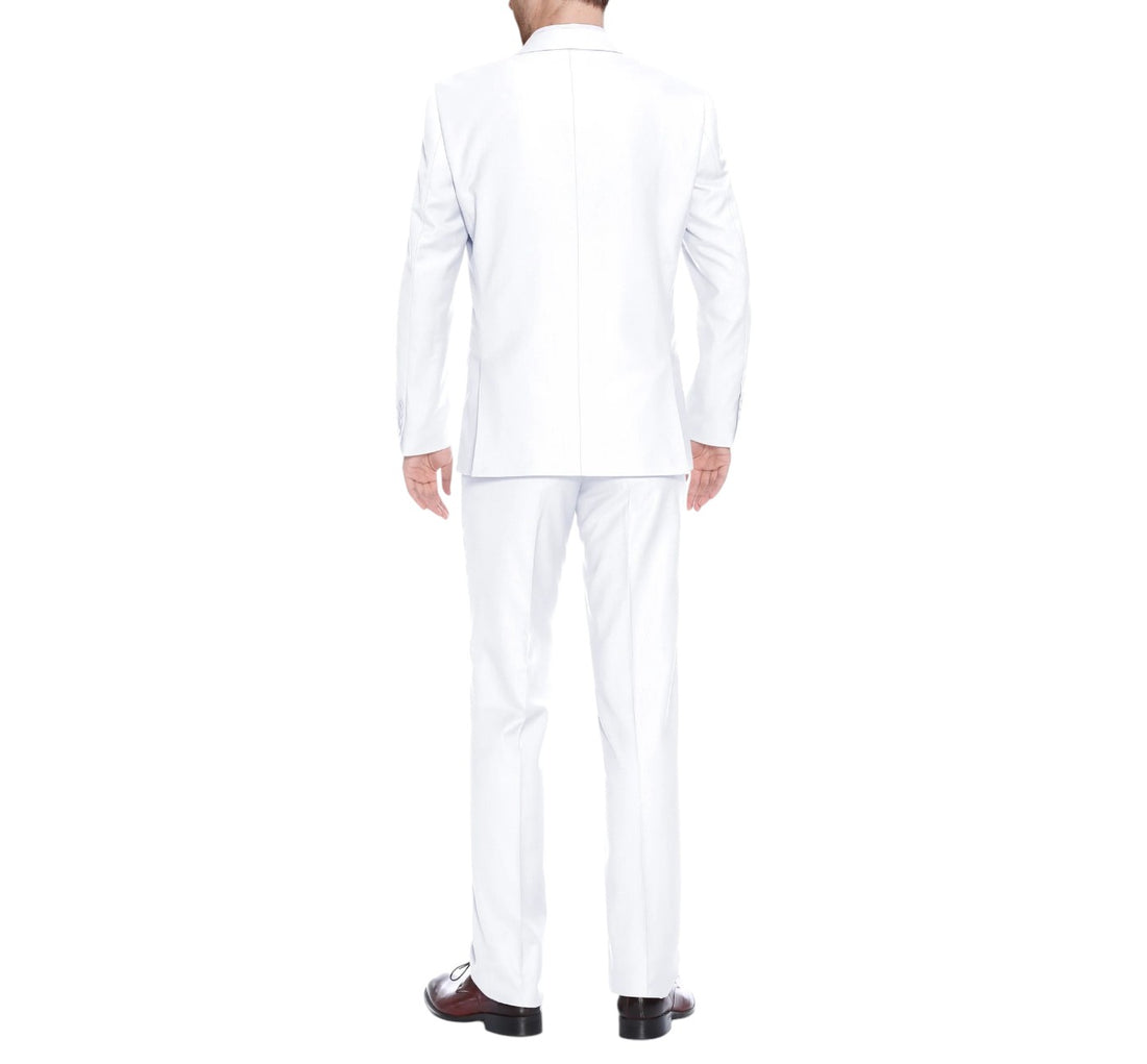 Men’s White 2-Piece Renoir Suit Single Breasted Notch Lapel