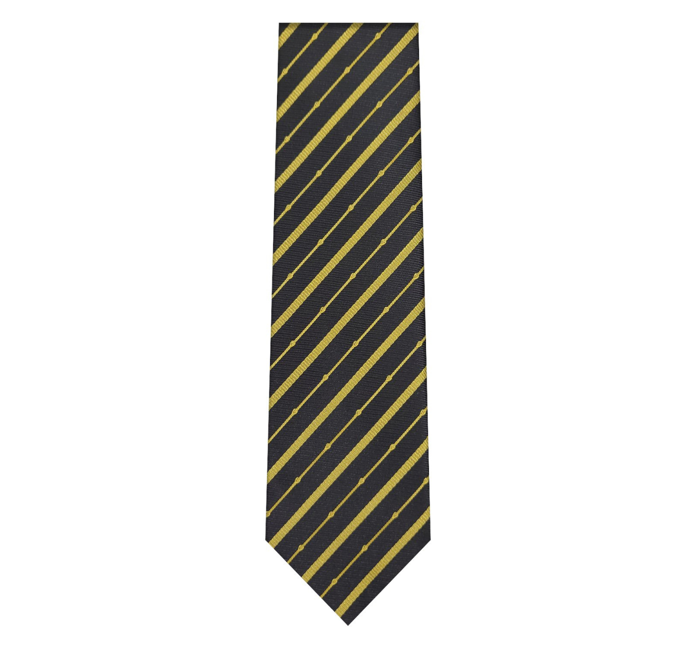 Marquis Black/Yellow Striped Tie W/ Hanky (Slim Fit)