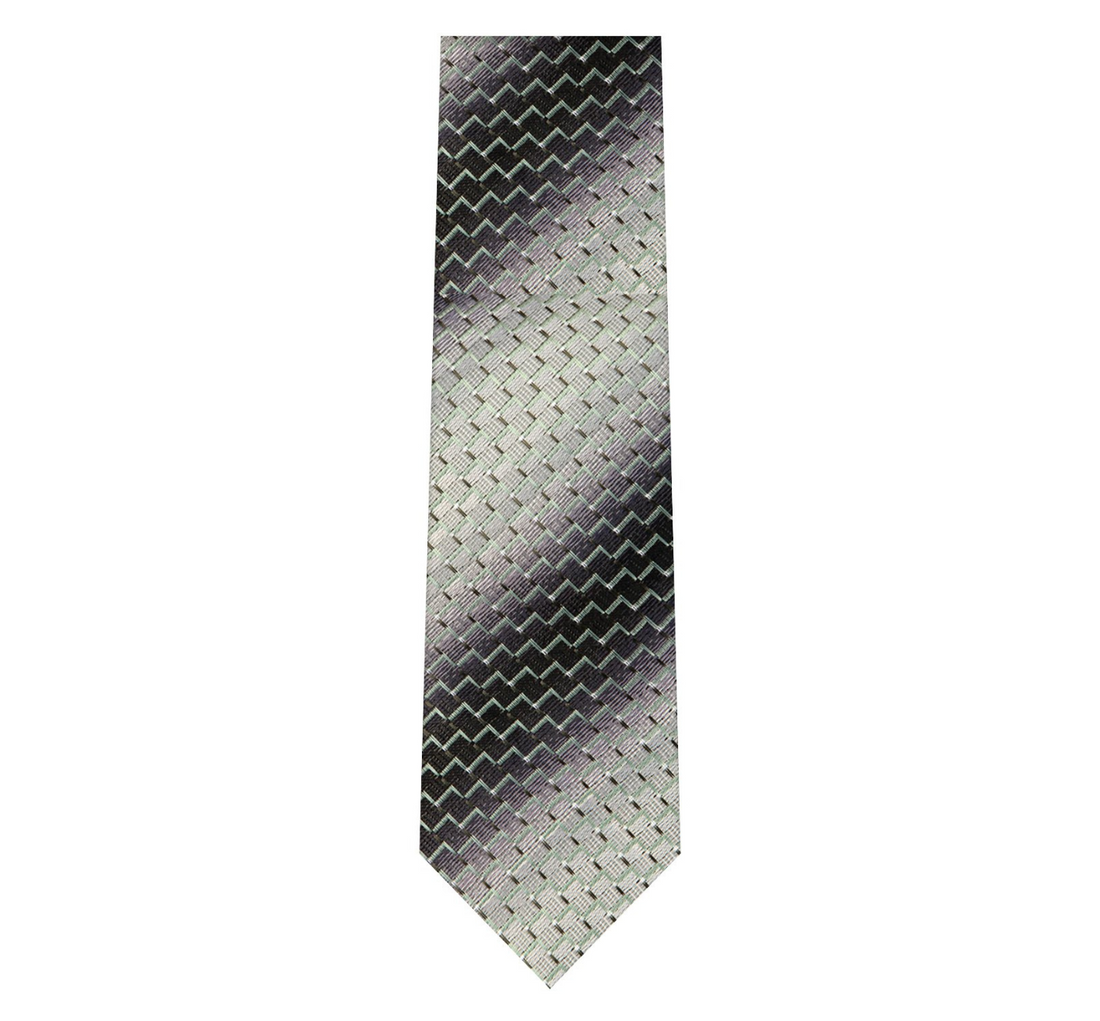 Marquis Gray/Black/Lavender Pattern Tie W/ Hanky (Slim Fit)