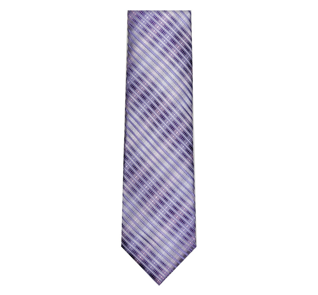 Marquis Purple/Lavender Striped Tie W/ Hanky (Slim Fit)