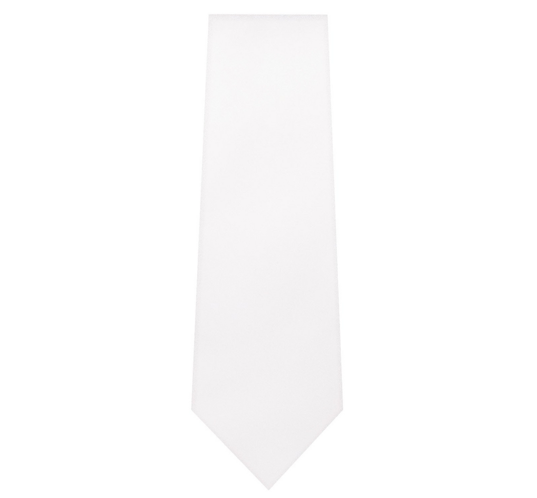 Marquis White Solid Tie W/ Hanky (Slim Fit)