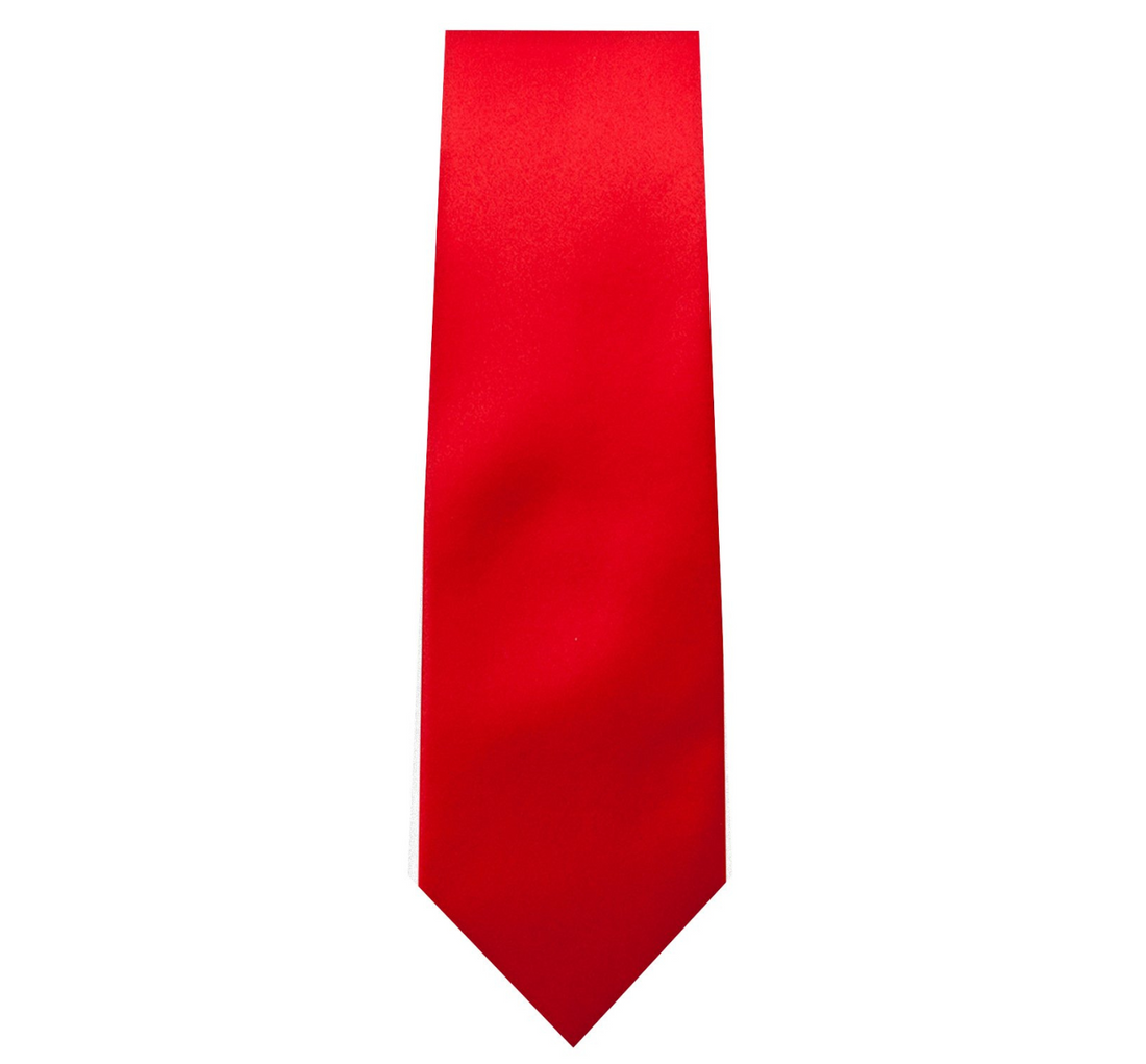 Red Solid Tie with Hanky Slim Fit by Marquis