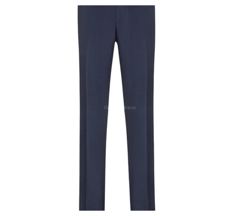 Men's Mantoni Light Navy Blue Wool Modern Fit Dress Pants