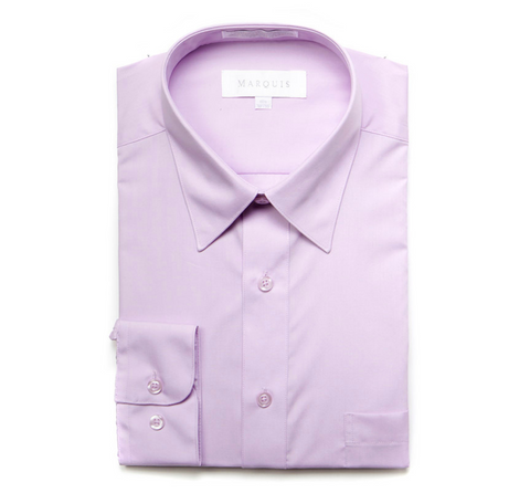 Men's Marquis Solid Lavender Dress Shirt (Cotton Blend/Classic Fit)