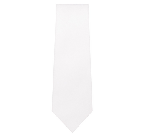 White Solid Tie with Hanky Slim Fit by Marquis