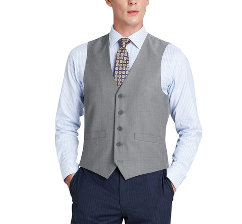 Men's Light Gray Dress Waistcoat Suit Vest (Classic fit)