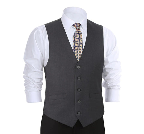 Men's Charcoal Gray Dress Waistcoat Suit Vest (Classic fit)