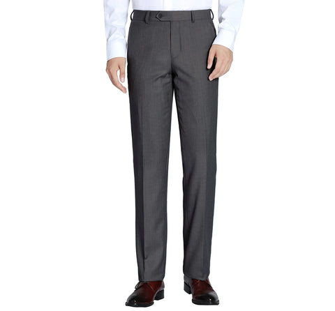 Men's Charcoal Gray Solid Renoir Dress Pants (Classic Fit)