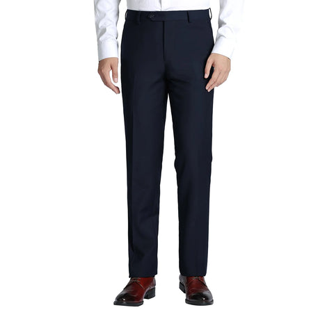 Men's Navy Solid Renoir Dress Pants (Classic Fit)