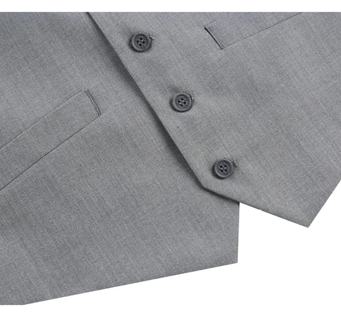 Men's Light Gray Dress Waistcoat Suit Vest (Classic fit)