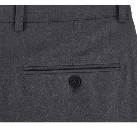 Men's Charcoal Gray Solid Renoir Dress Pants (Classic Fit)