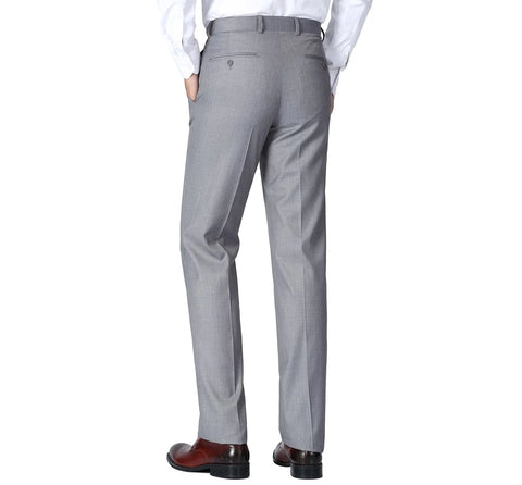 Men's Light Gray Solid Renoir Dress Pants (Classic Fit)