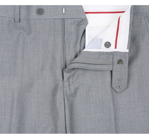 Men's Light Gray Solid Renoir Dress Pants (Classic Fit)