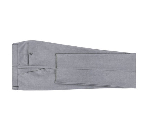 Men's Light Gray Solid Renoir Dress Pants (Classic Fit)